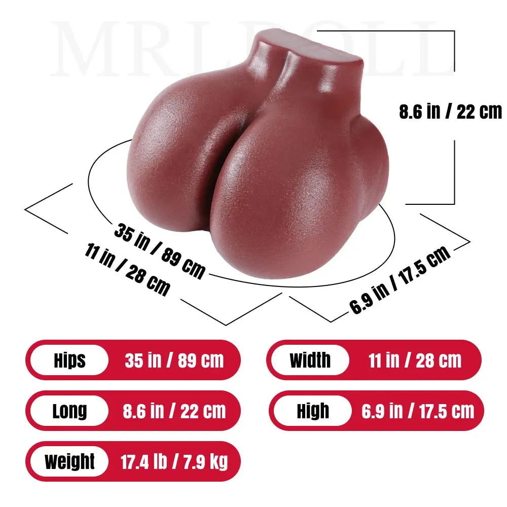 Image of Pandora:7.9KG Soft Black Buttocks Built-in Hymen Sex Torso MRLDOLL